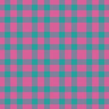 Classic check pattern.  Seamless background with squares in pink, teal and gr Stock Illustration
