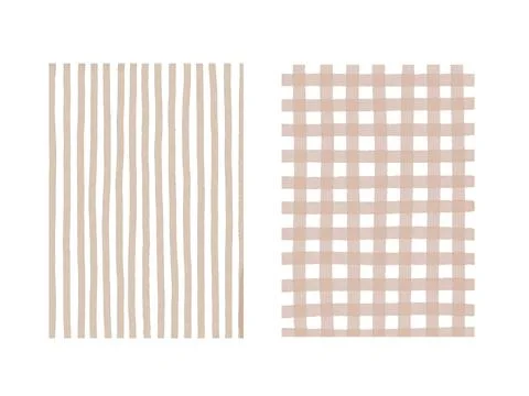 Classic checkered and striped pattern, vintage cute style background, simpl.. Illustrazione stock