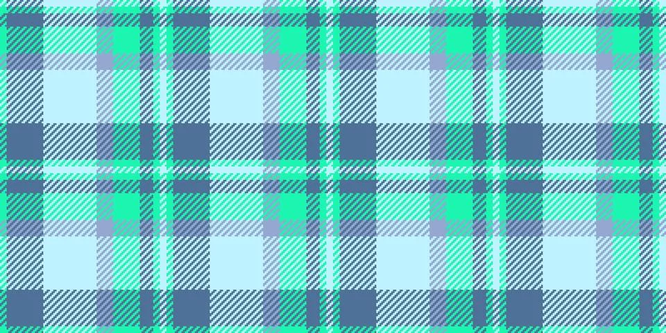 Classic checkered pattern in fresh teal, blue, and gray tones. Seamless and v Stock Illustration