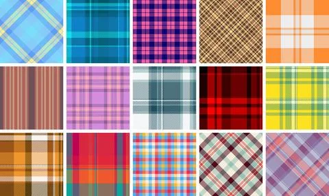Classic checkered plaid set, offering versatile geometric patterns for shir.. 스톡 일러스트