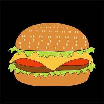 Classic Cheeseburger Illustration 스톡 일러스트