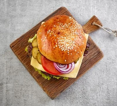 Classic cheeseburger Stock Photos