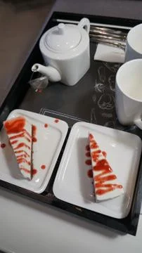 Classic cheesecake for tea Stock Photos