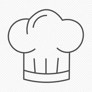 Classic Chef Hat Culinary Line Icon Vector Stock Illustration