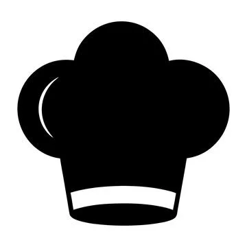 Classic Chef Hat Silhouette Cooking Symbol Professional Kitchen Baker Unifo.. Illustrazione stock
