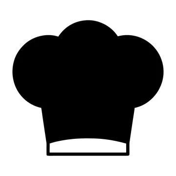 Classic Chef Hat Silhouette Cooking Symbol Professional Kitchen Baker Unifo.. Illustrazione stock