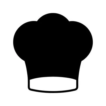 Classic Chef Hat Silhouette Cooking Symbol Professional Kitchen Baker Unifo.. Illustrazione stock