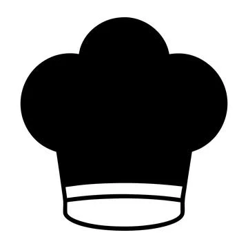 Classic Chef Hat Silhouette Cooking Symbol Professional Kitchen Baker Unifo.. Illustrazione stock