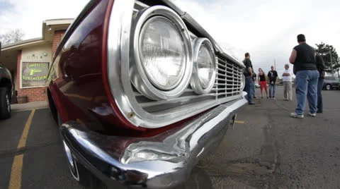 Classic Chevy Headlights and Grill Stock Footage 25239955