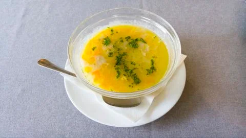 Classic chicken noodle soup Stock Photos