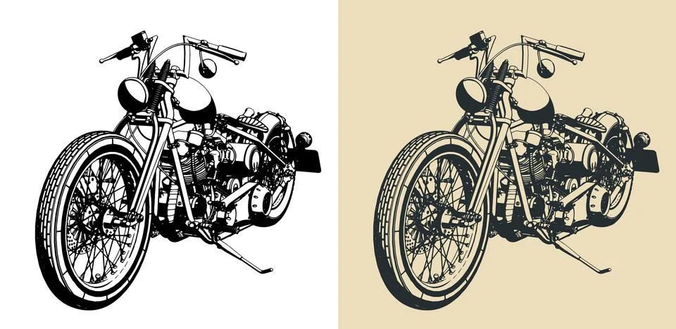 Classic chopper Stock Illustration