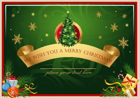Classic Christmas card Illustrazione stock
