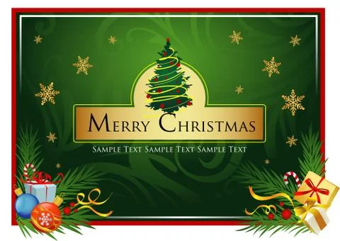 Classic Christmas card. Stock Illustration
