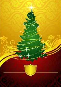 Classic Christmas tree Stock Illustration