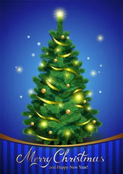Classic Christmas tree Stock Illustration
