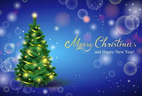 Classic Christmas tree Stock Illustration