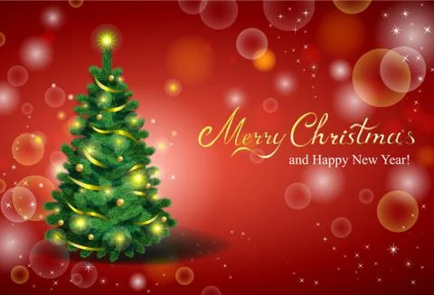 Classic Christmas tree Illustrazione stock