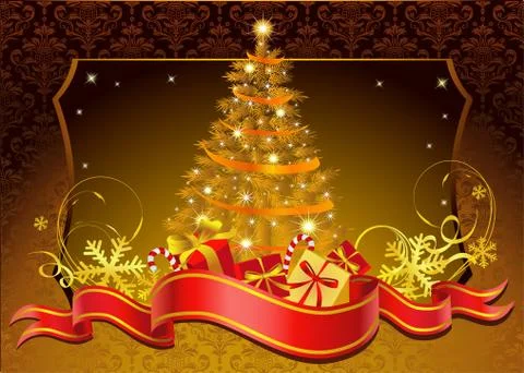 Classic Christmas tree Stock Illustration
