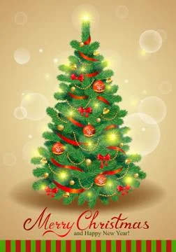 Classic Christmas tree Stock Illustration