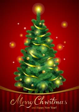 Classic Christmas tree Stock Illustration