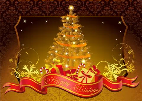 Classic Christmas tree Stock Illustration