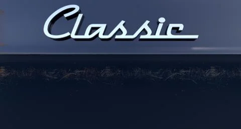Classic chrome car emblem Stock Illustration