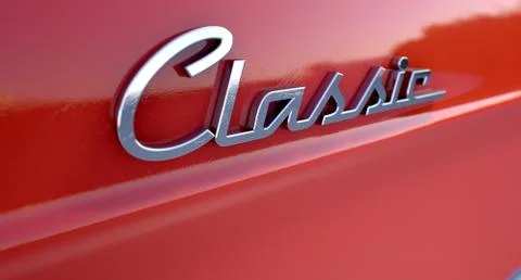 Classic chrome car emblem Stock Illustration