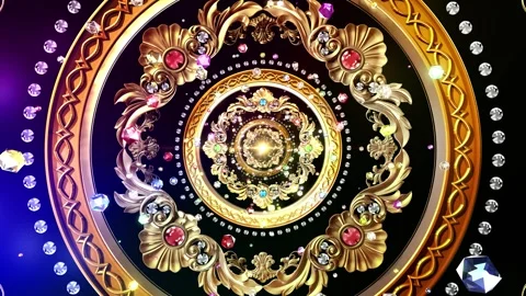 Classic Circle Gemstone Ornaments Background Animation Video 库存影片 342588759