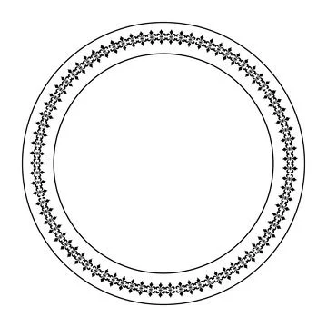 Classic circular frame, featuring delicate, repeating ornamental border.  Stock Illustration