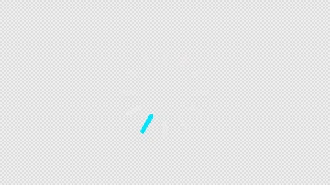 Classic circular loading spinner with neon cyan and warm offwhite segments on 库存影片 346690526