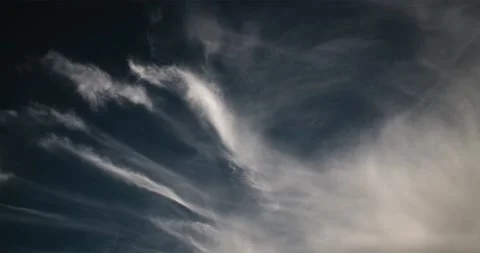 Classic cirrus clouds thickens into a veil that begins to cover the sky. Stock Footage 291377049