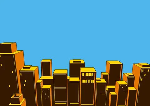 Classic City Comic Stock Illustration
