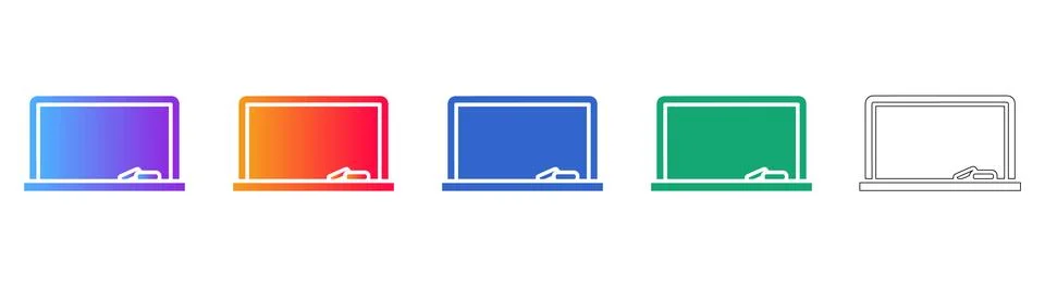 Classic Classroom Blackboard Icon Set Stock Illustration