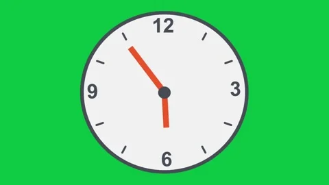 A classic clock icon displayed on a green screen for time. Stock Footage 299045443