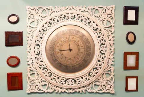 Classic clock with moving pointer Stock Photos