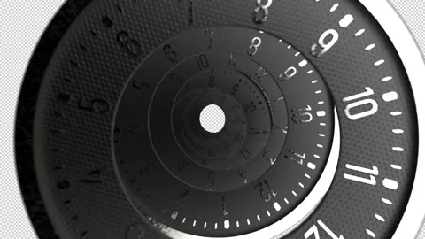 Classic clock time . Spiral Clock Zoom Motion. Moving time spiral .Time Abstract Video stock 207642638