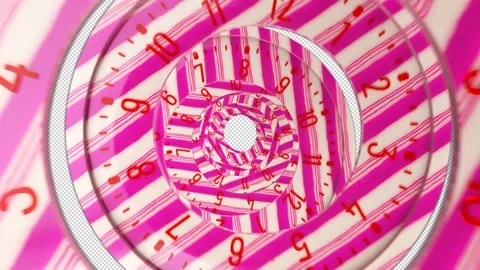 Classic clock time . Spiral Clock Zoom Motion. Moving time spiral .Time  Video stock 220695241