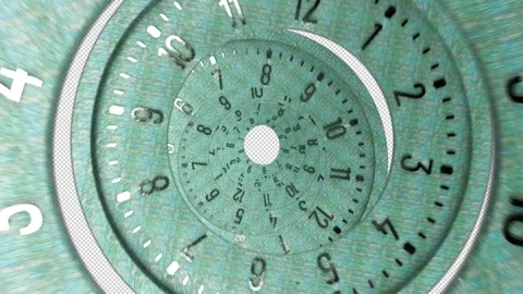 Classic clock time . Spiral Clock Zoom Motion. Moving time spiral .Time  Video stock 220695418
