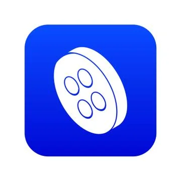 Classic clothes button icon blue vector Stock Illustration
