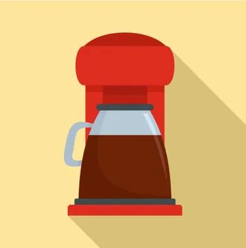 Classic coffee machine icon, flat style Stock Illustration