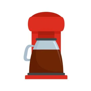 Classic coffee machine icon, flat style 스톡 일러스트