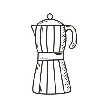 Classic coffee maker doodle sketch style イラスト素材