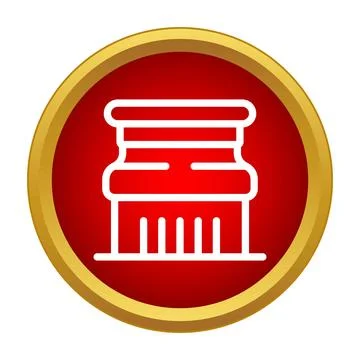 Classic column icon representing architecture and support Stock Illustration