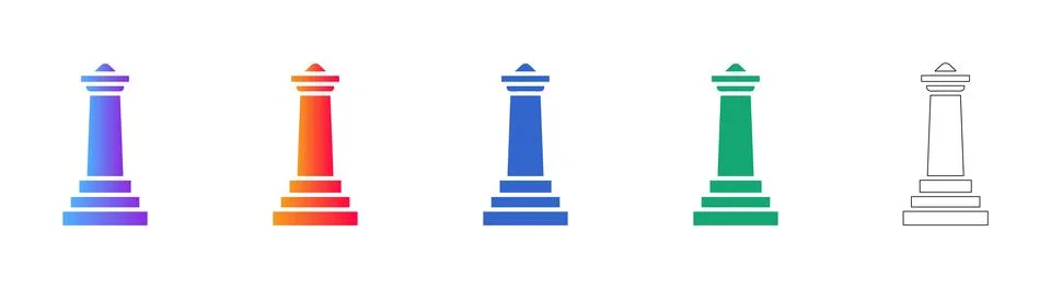 Classic Column Monument Icon Set for Architecture Stock Illustration