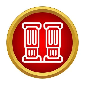 Classic columns icon representing strength and architecture Stock Illustration