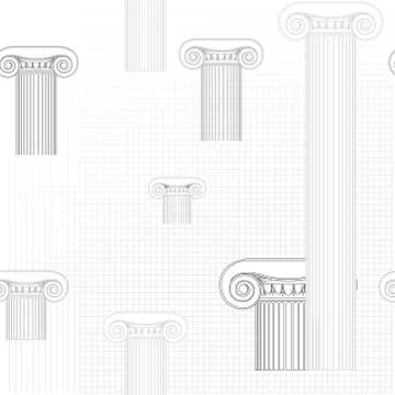 Classic columns seamless background. Roman Engraving background for archite.. Stock Illustration