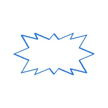 A classic comic book style explosion or speech bubble. Hand drawn doodle for  Stock Illustration