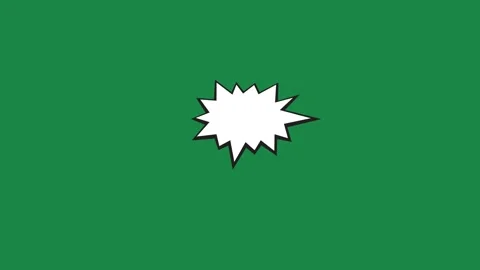 Classic Comic Jagged Starburst Blast 2D Animation on Green Screen Видео 336578540