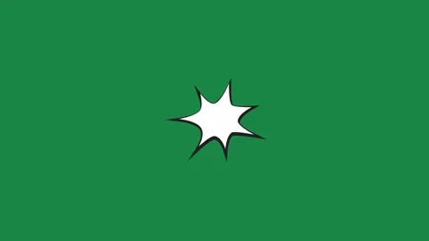 Classic Comic Jagged Starburst Blast 2D Animation on Green Screen Видео 336578559