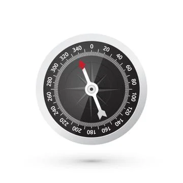 Classic compass black watch face with a red arrow Stock-Illustration
